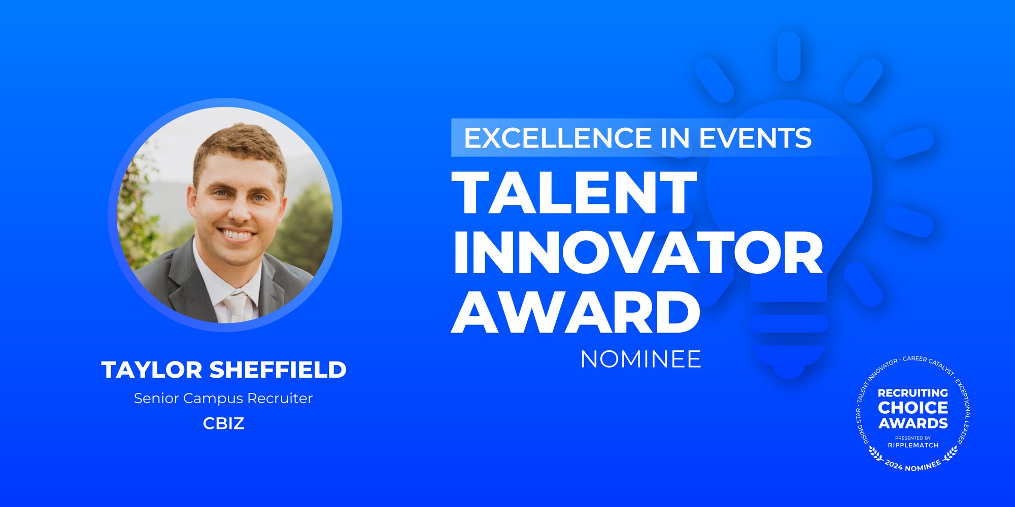 TALENT INNOVATOR - Excellence in Events - Taylor Sheffield