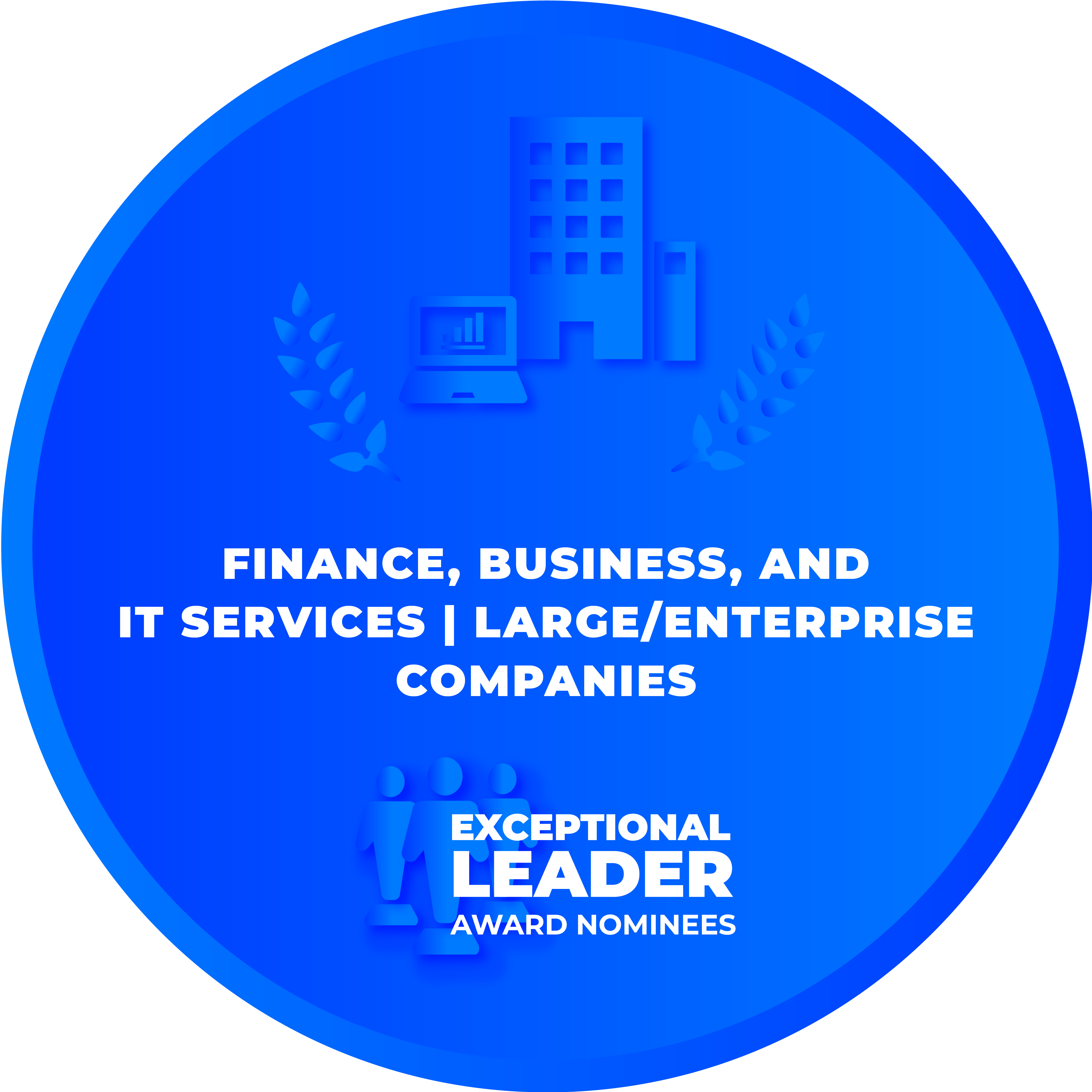 CRCA 2021 - Exceptional Leader Award - Finance, Business, and IT Services.Large.Enterprise Companies Nominee Badge