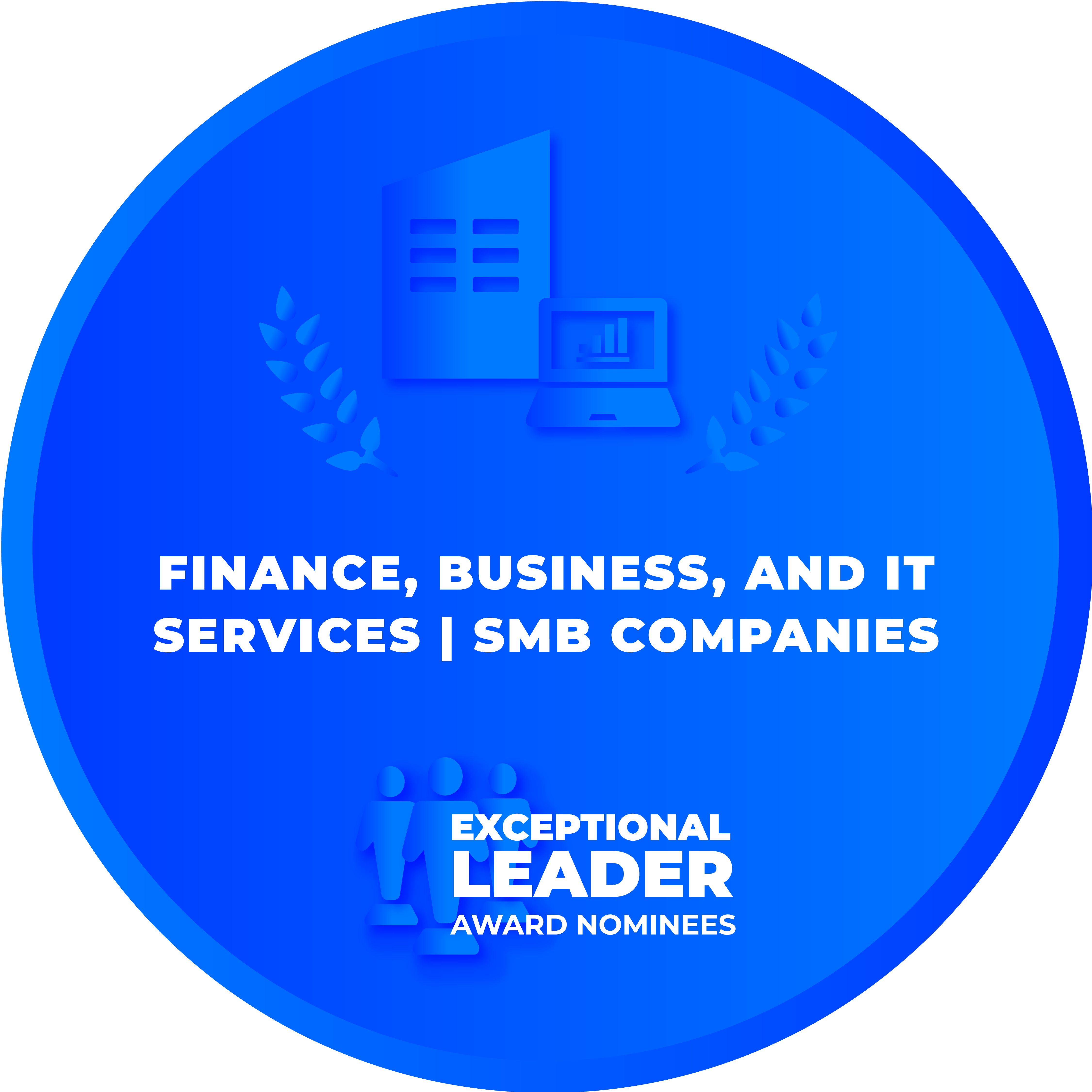 CRCA 2021 - Exceptional Leader Award - Finance, Business, and IT Services.SMB Companies Nominee Badge