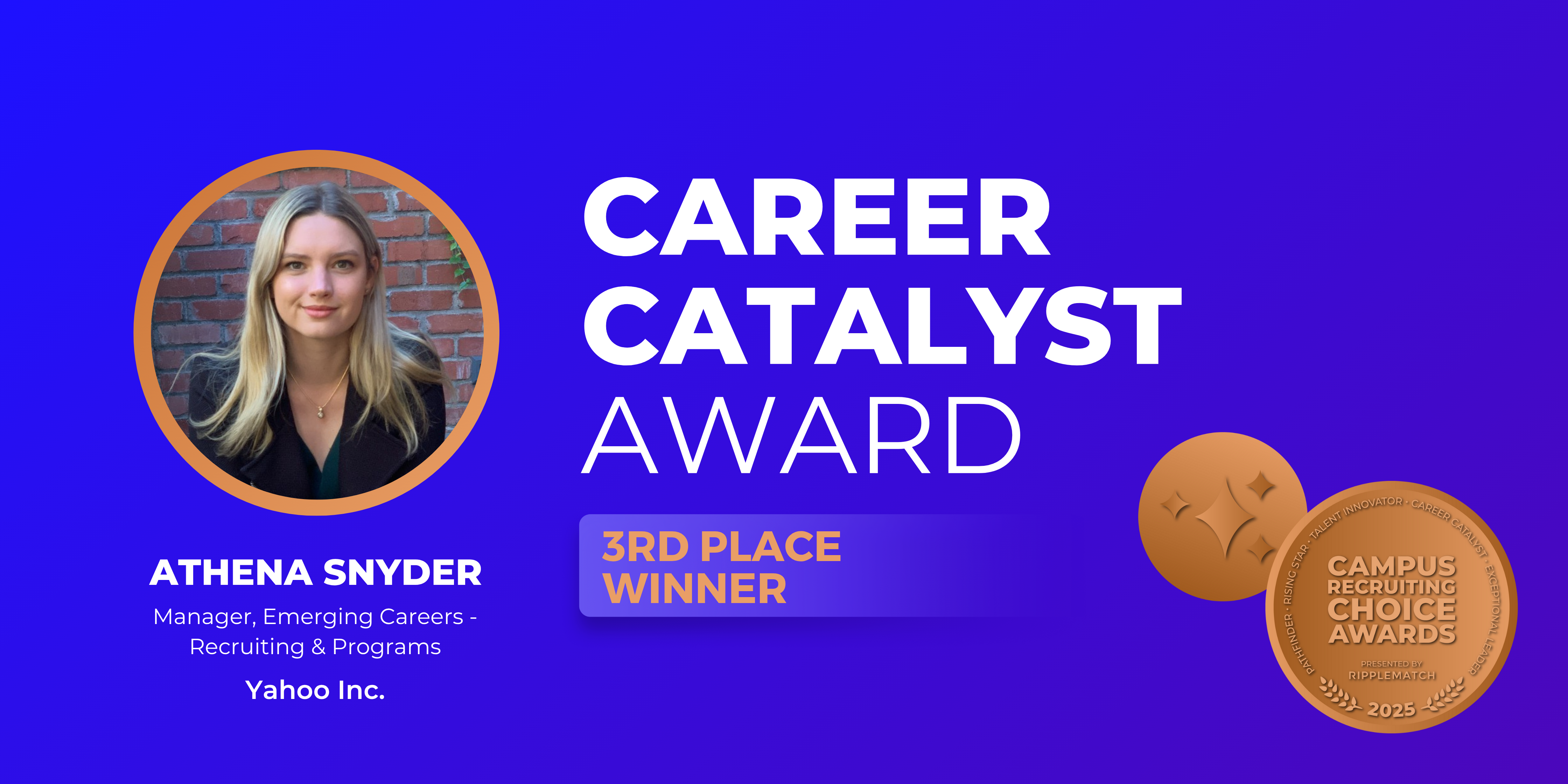 Career Catalyst Award CRCA 2025 - 3rd Place Winner - Athena Snyder Career Catalyst Award CRCA 2025 - 3rd Place Winner - Athena Snyder
