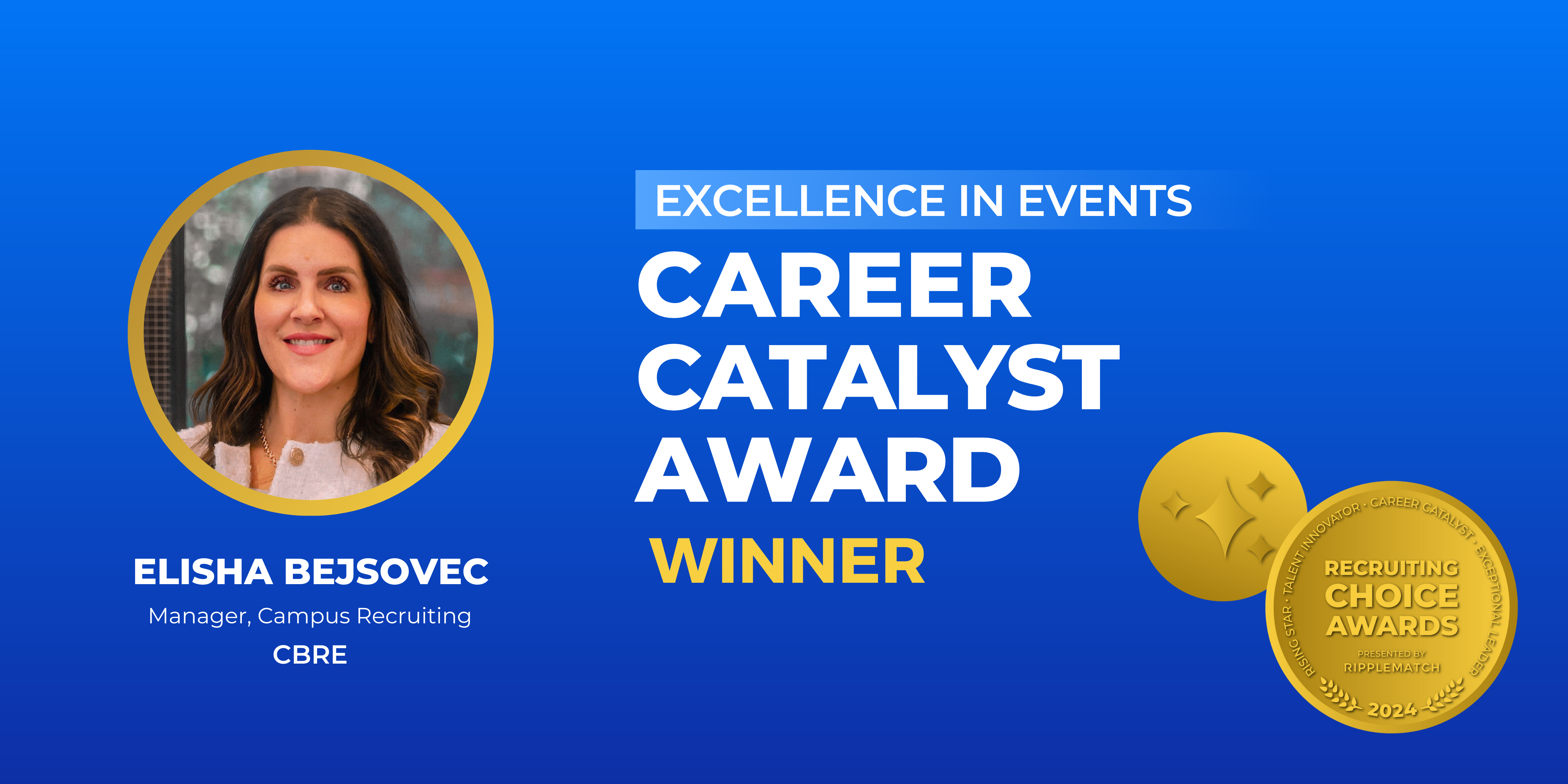 Career Catalyst Award, Excellence in Events - Winner - Elisha Bejsovec-2