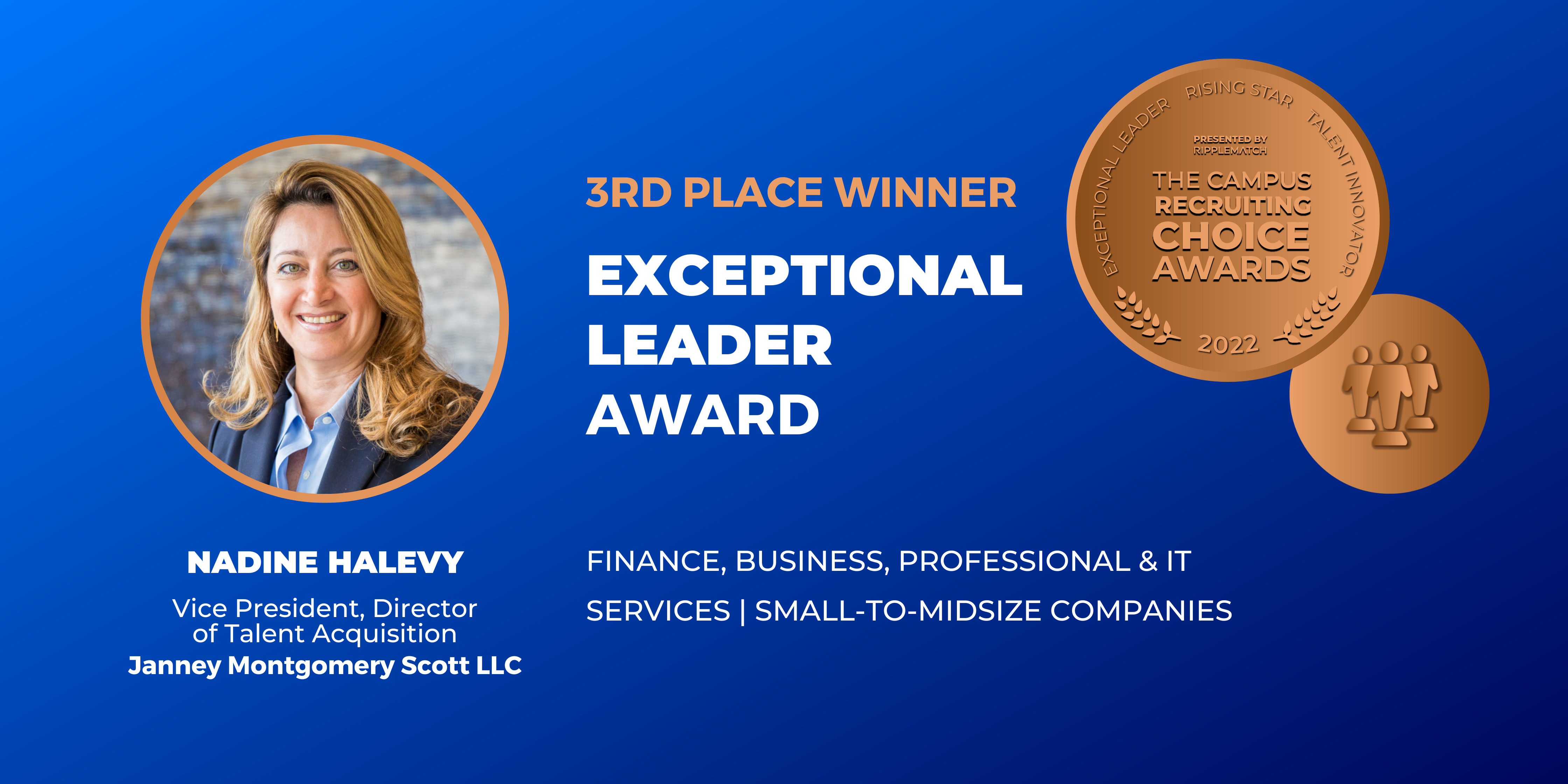 EXCEPTIONAL LEADER - 3rd place - Finance, Business, Professional & IT Services _ Small-to-Midsize Companies - Nadine Halevy