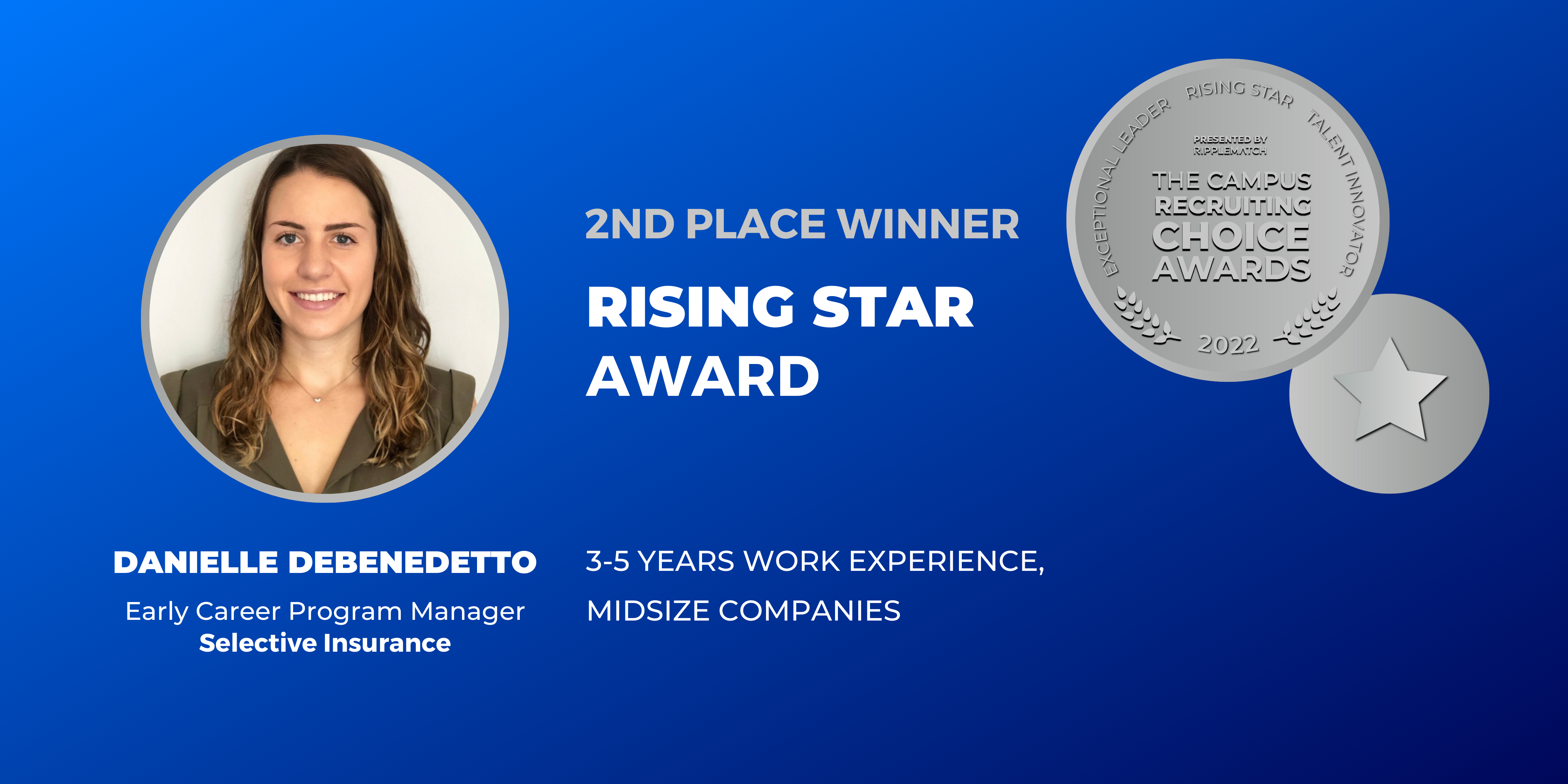 RISING STAR - 2nd place - 3-5 Years Work Experience, Midsize Companies - Danielle DeBenedetto