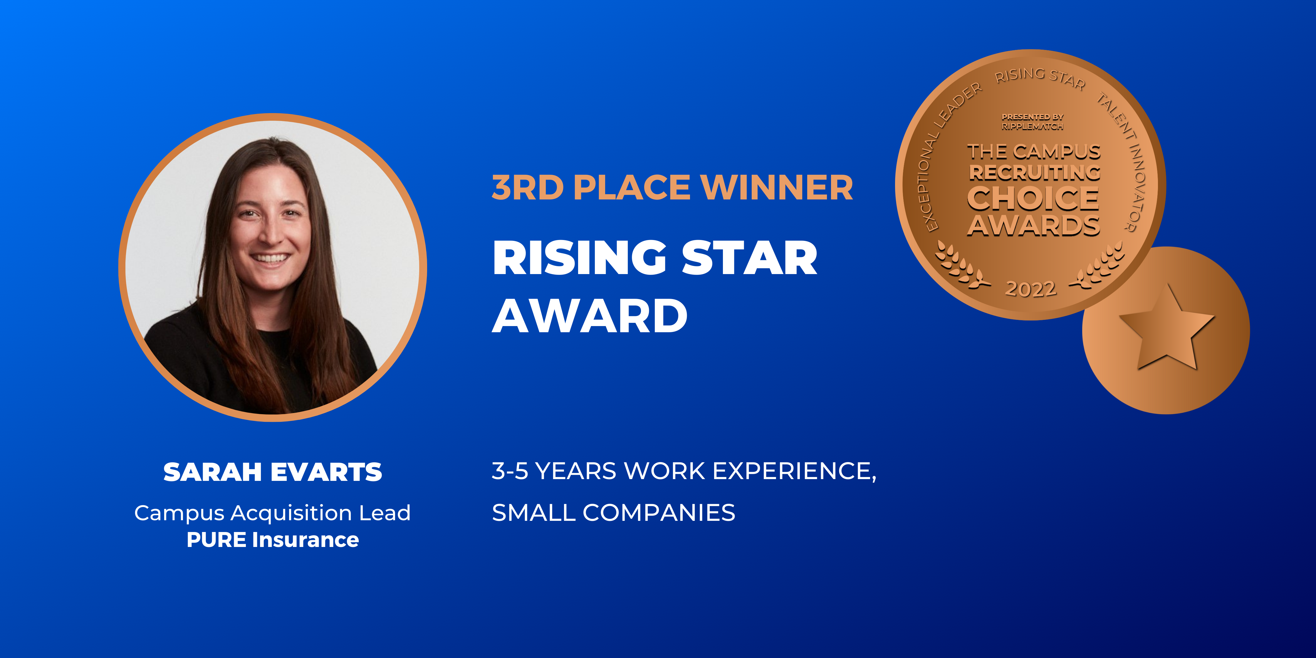 RISING STAR - 3rd place - 3-5 Years Work Experience, Small Companies - Sarah Evarts