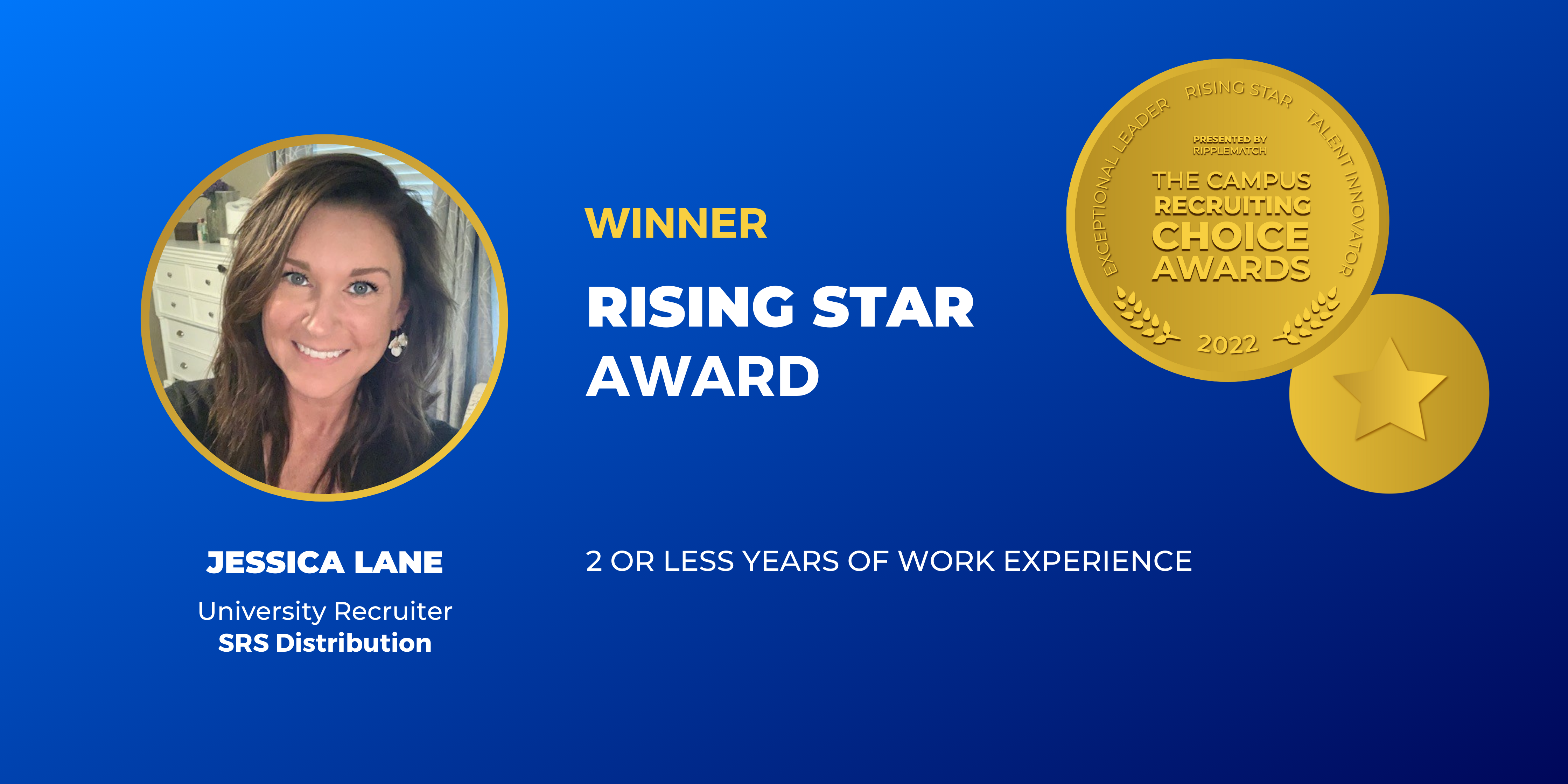 RISING STAR - Winner - 2 or Less Years of Work Experience - Jessica Lane