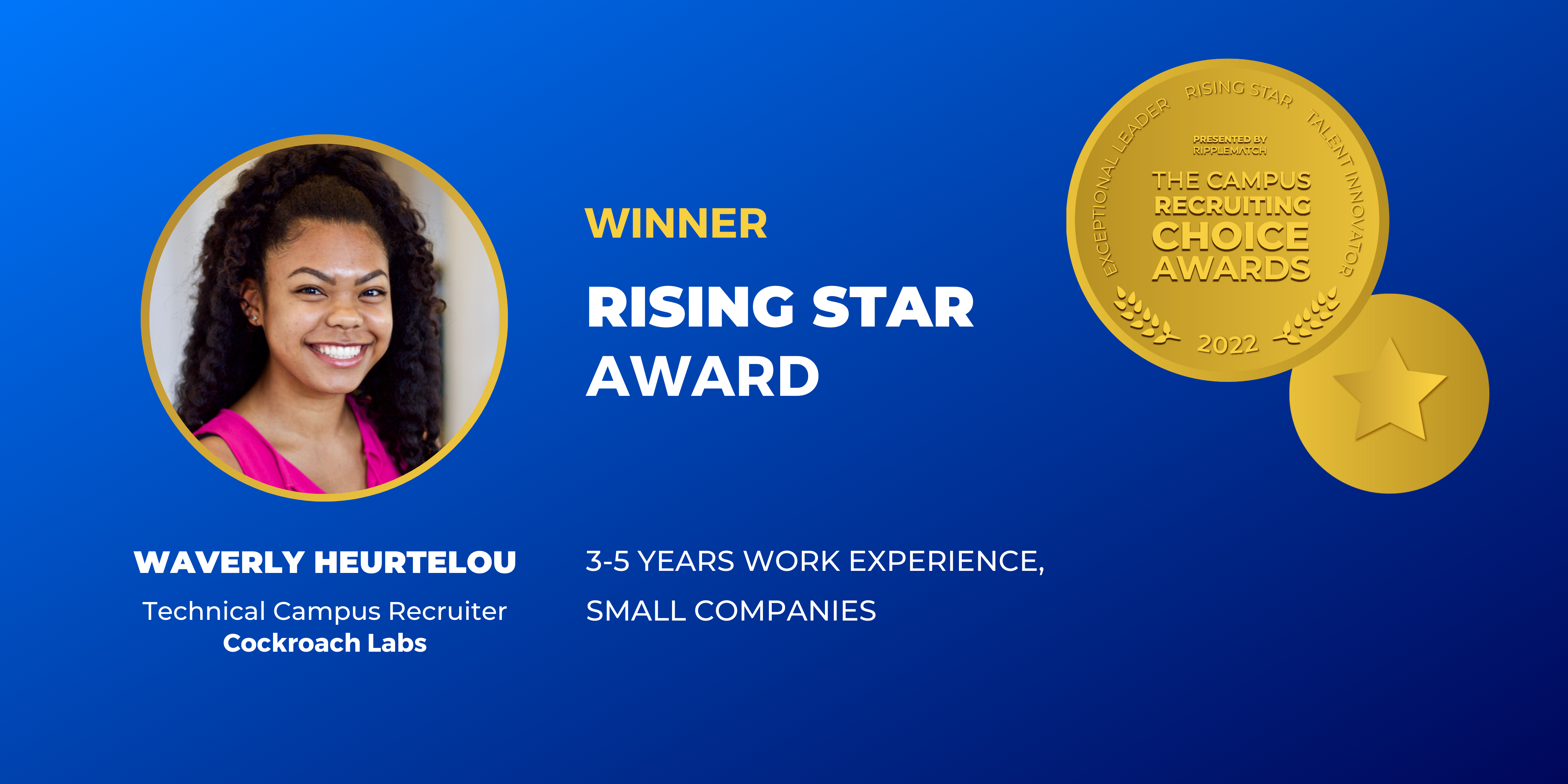 RISING STAR - Winner - 3-5 Years Work Experience, Small Companies - Waverly Heurtelou