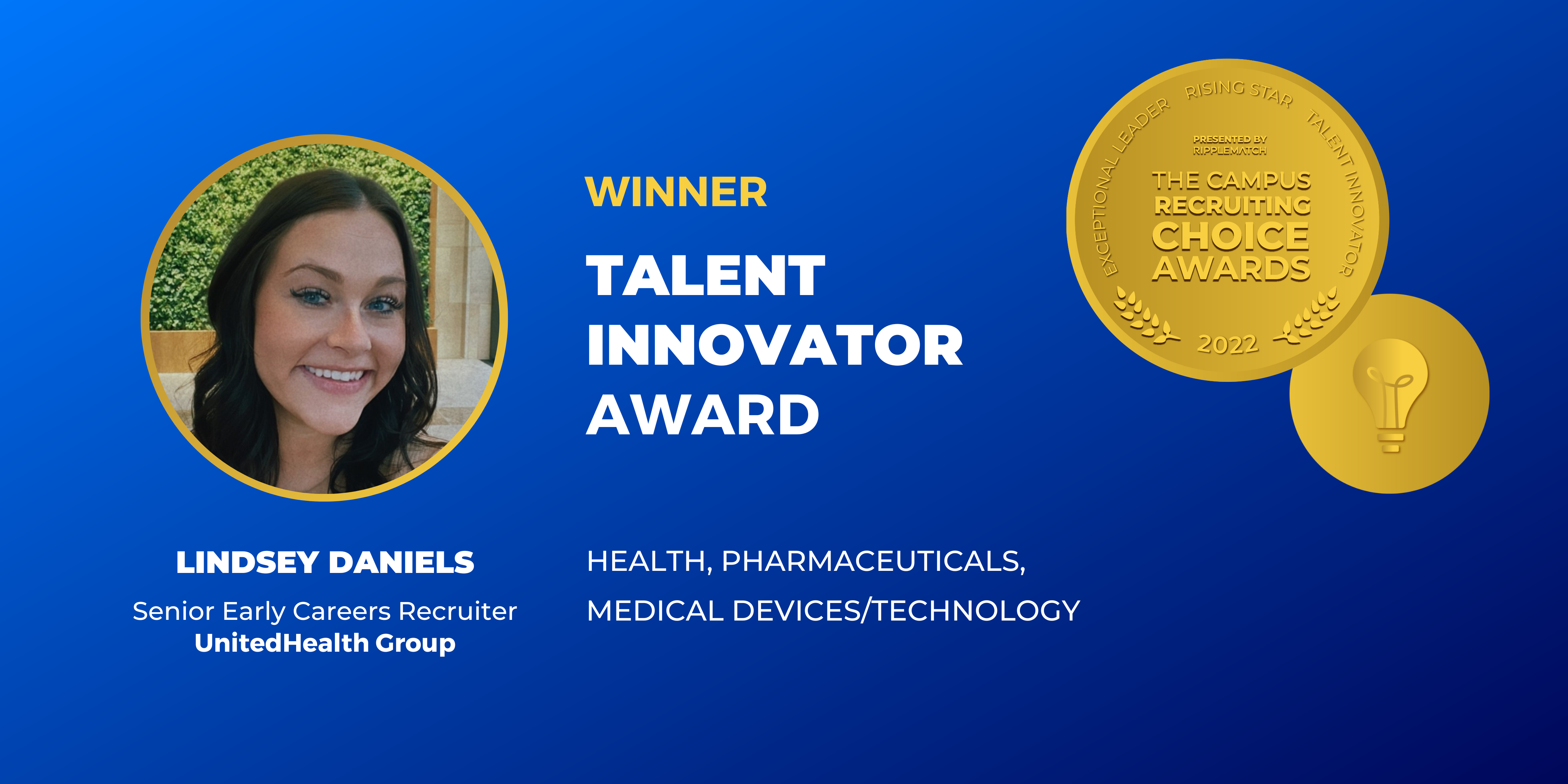 TALENT INNOVATOR - Winner - Health, Pharmaceuticals, Medical Devices Technology - Lindsey Daniels