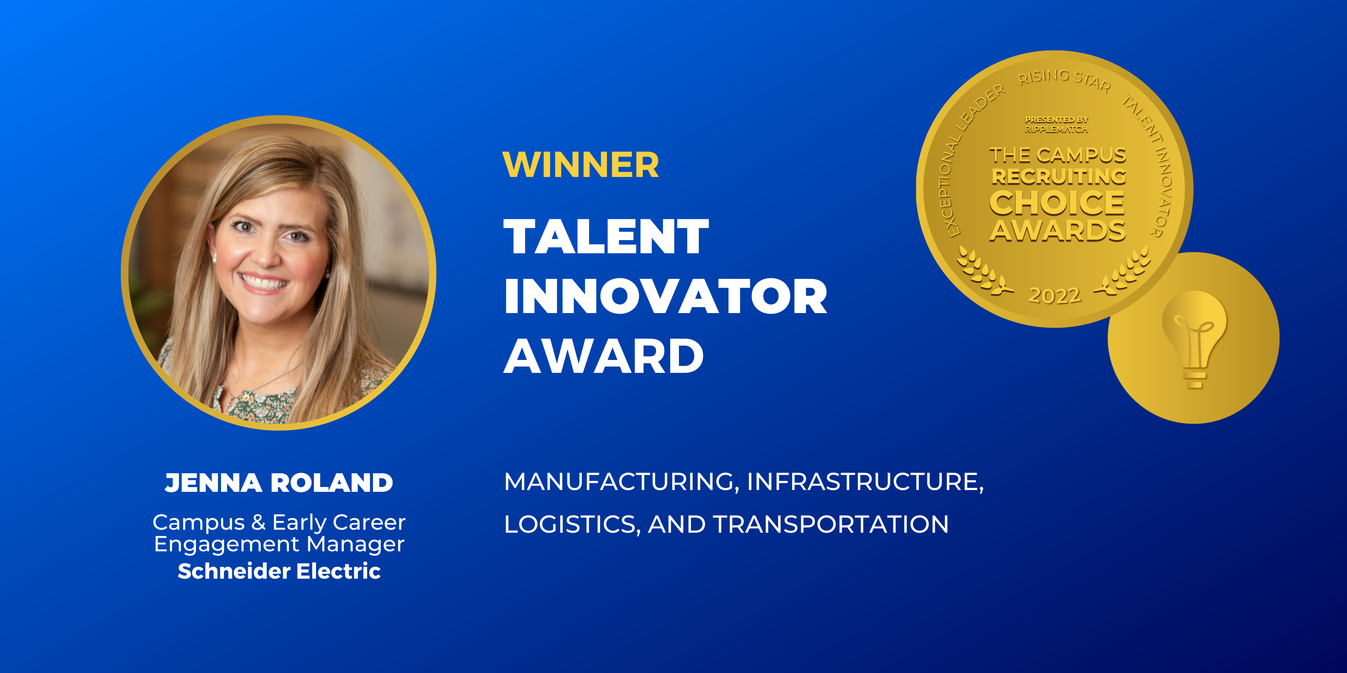 TALENT INNOVATOR - Winner - Manufacturing, Infrastructure, Logistics, and Transportation - Jenna Roland