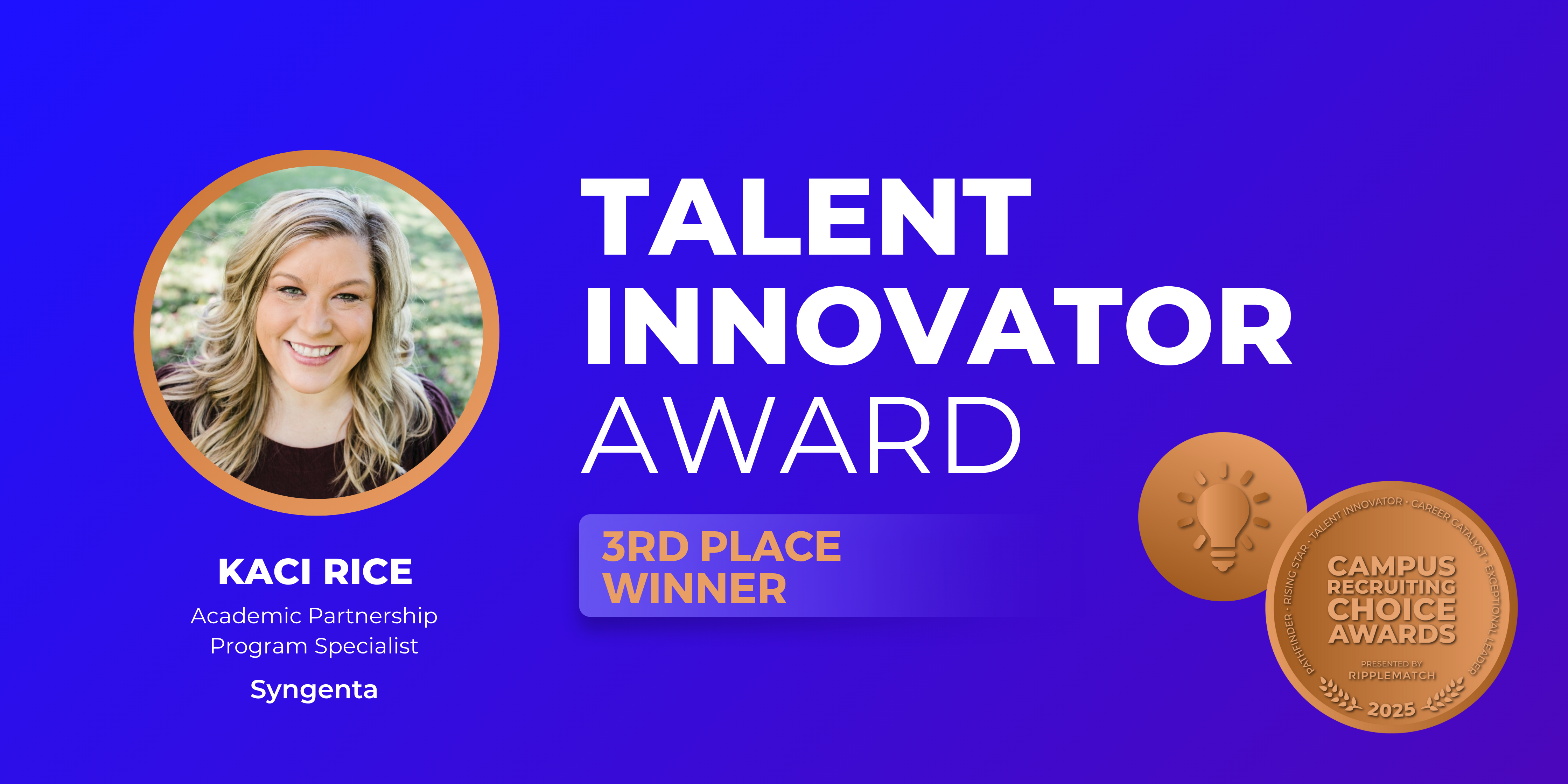 Talent Innovator Award CRCA 2025 - 3rd Place Winner - Kaci Rice Talent Innovator Award CRCA 2025 - 3rd Place Winner - Kaci Rice